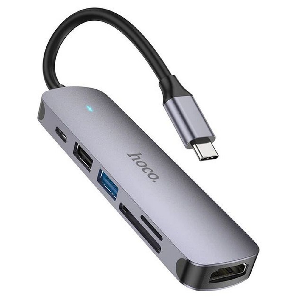 Перехідник HUB Hoco HB28 Type-C to HDTV+USB 3.0+USB 2.0+SD+TF+PD
