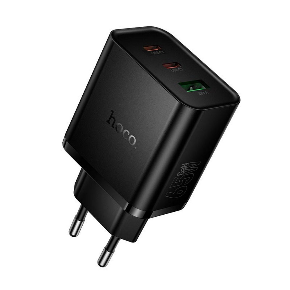 Сетевое ЗУ Hoco N75 1USB/2Type-C, 65W/3A, PD/QC