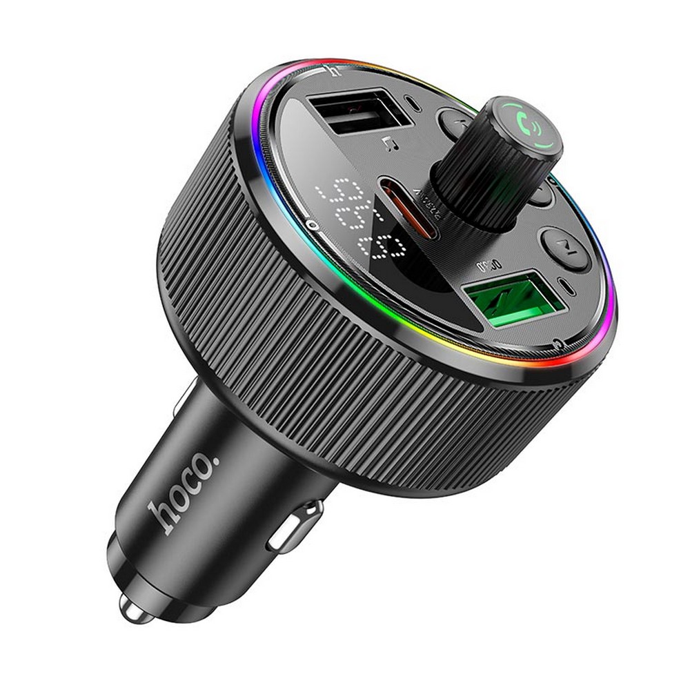 Авто зарядне FM Hoco E82 BT5.3, 2USB/1Type-C, 30W/3A, PD/QC