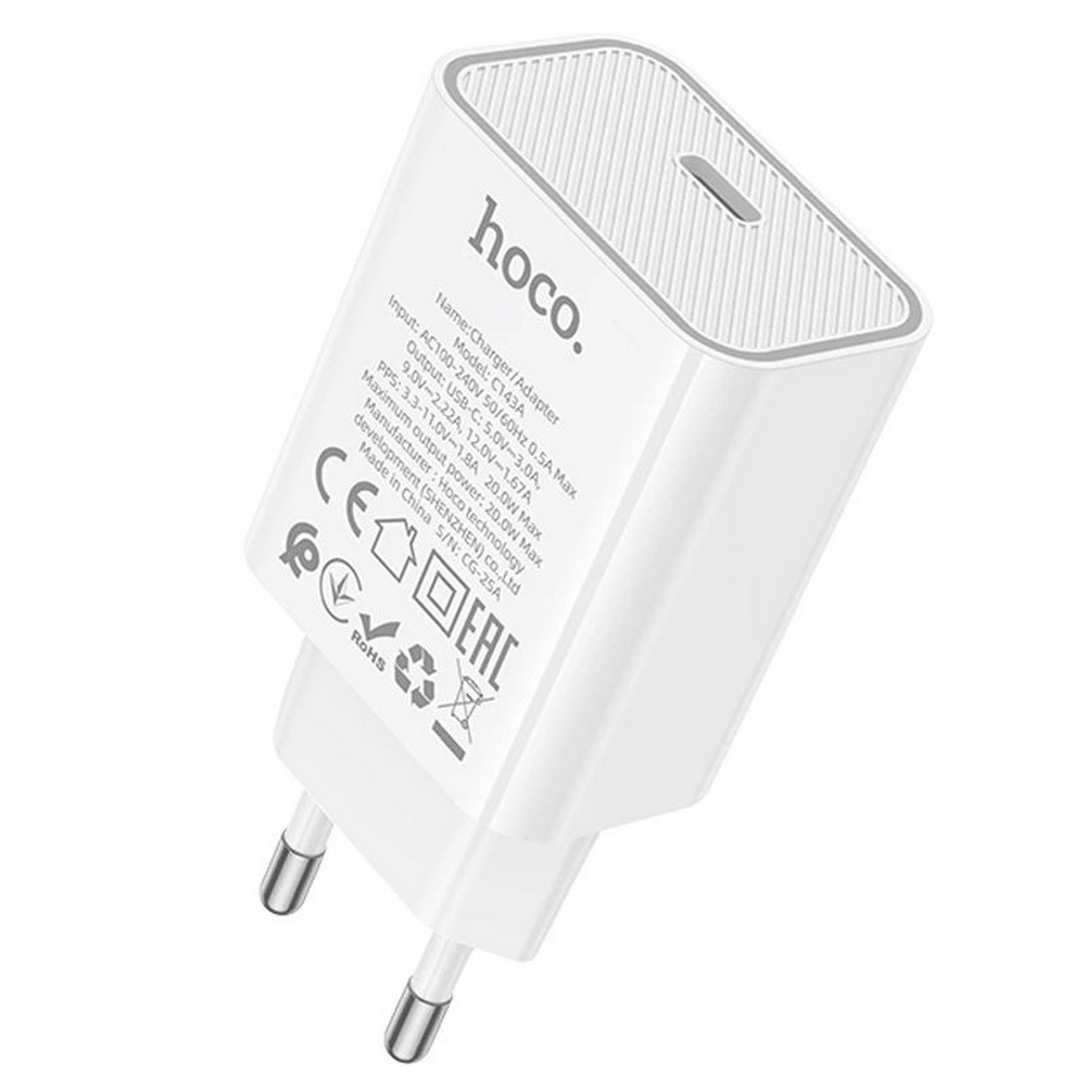 Мережевий ЗП Hoco C143A PD20W 1USB-C