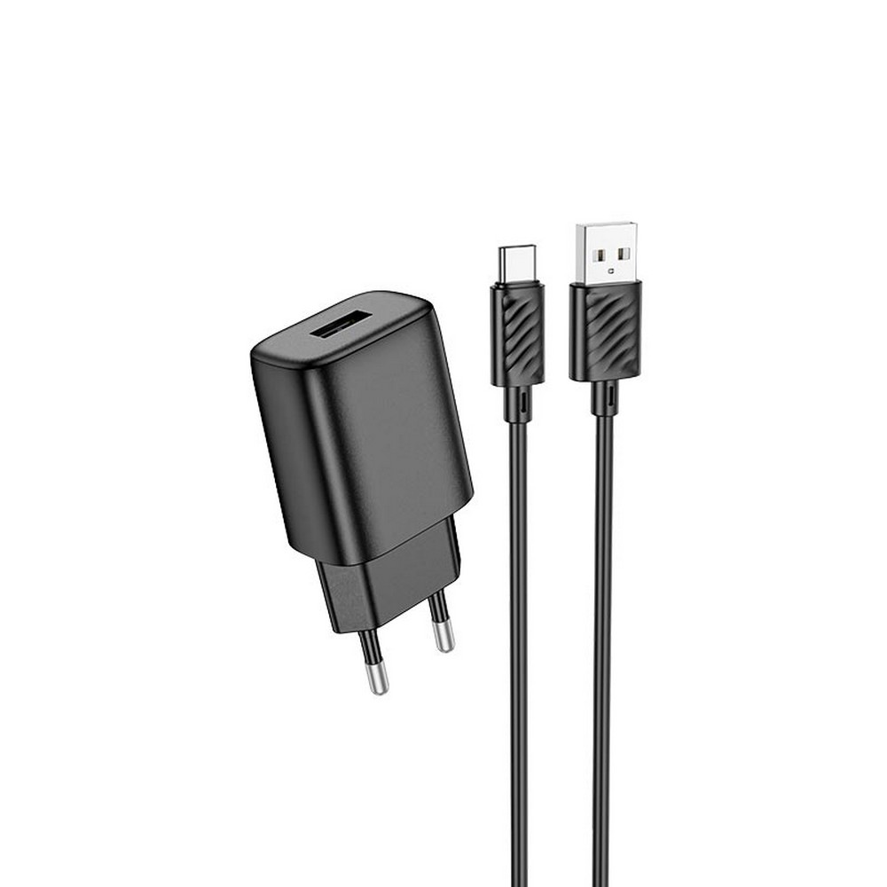 Мережевий ЗП Hoco C134A Type-C cable, 1USB, 12W/2.4A