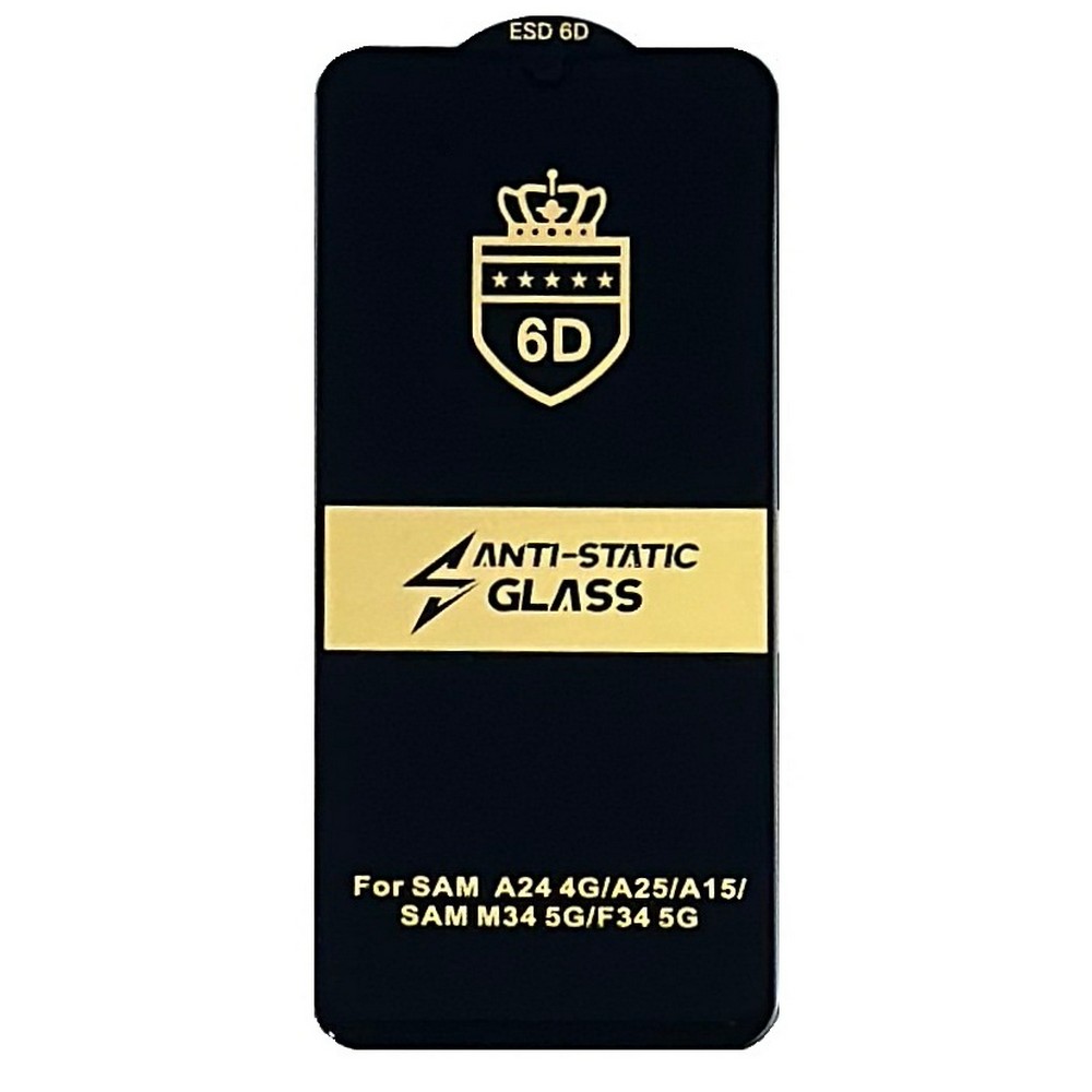 Захисне скло 6D Anistatic Samsung A15 4G/A15 5G/A25 5G/SAM A24 4G/ M34 5G/F34 5G/F15/M15 без уп