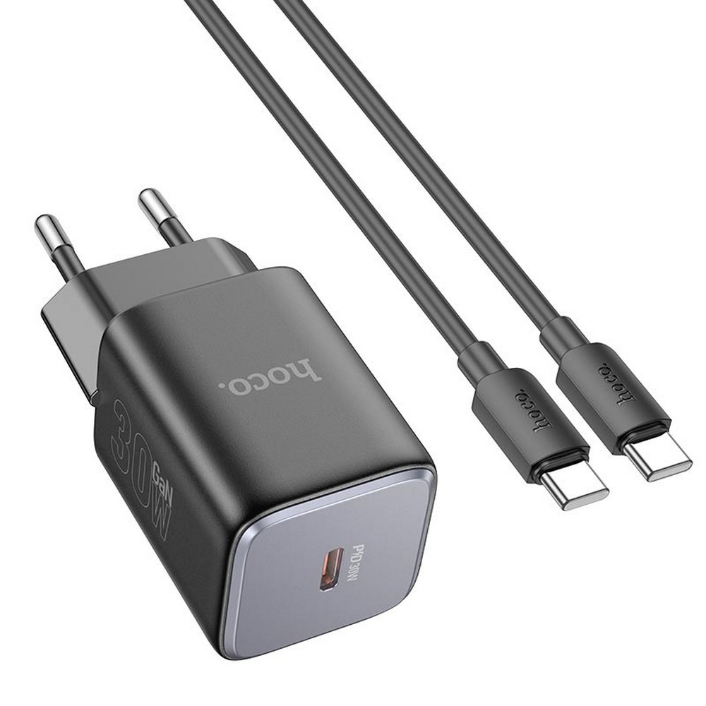 Сетевое ЗУ Hoco N43 30W/3A 1Type-C + кабель Type-C to Type-C