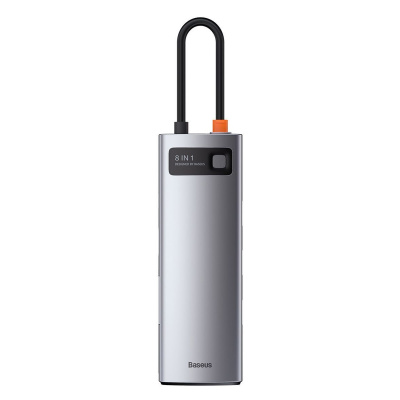 USB Хаб Baseus Metal Gleam Series 8 in 1 3*USB3.0, 4KHD, Type-C, PD, TF, SD, RJ45