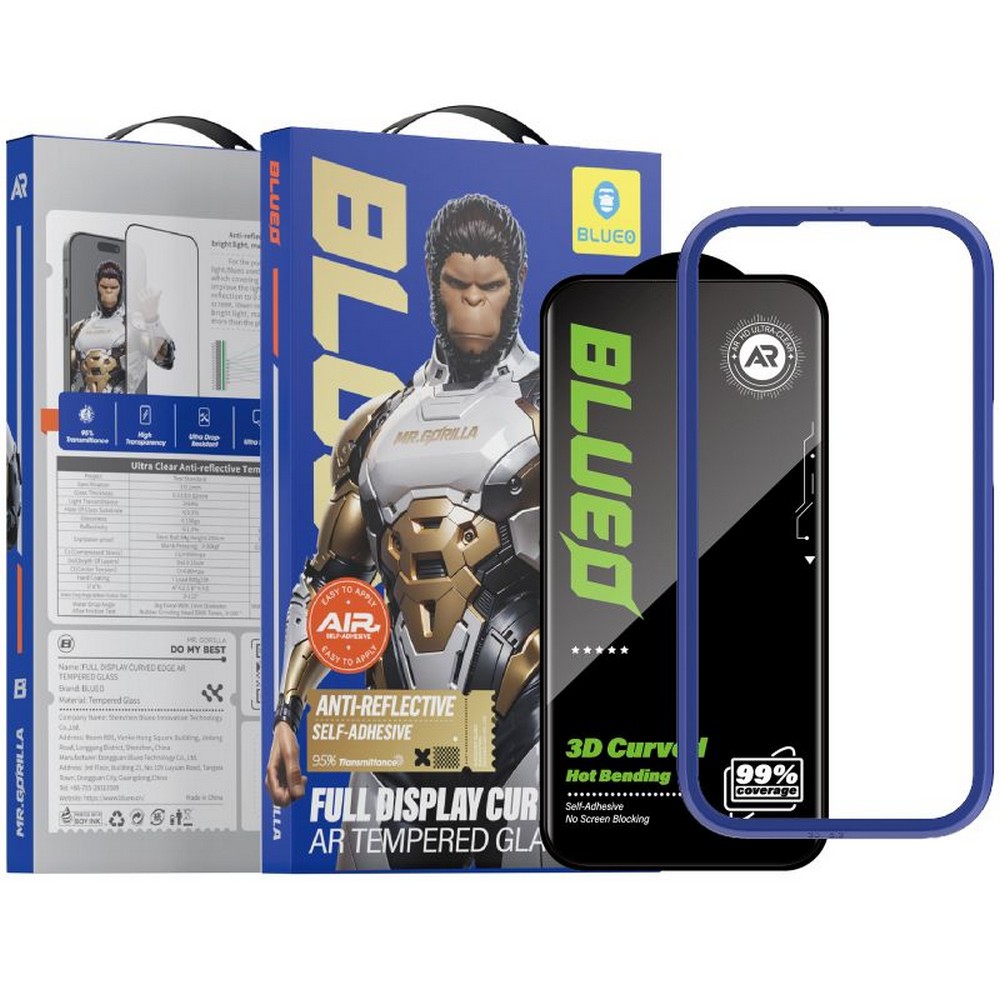 Защитное стекло iPhone 17 Pro Max / 16 Pro Max (Blueo) Hot Bending AR Anti-Reflective