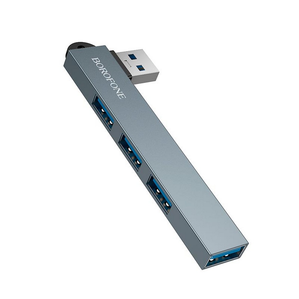 Переходник HUB Borofone FH1  4-in-1 converter (USB to USB2.0*3+USB3.0) 5Gbps