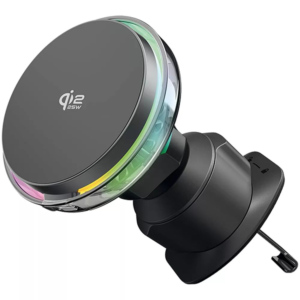 Автодержатель с беспроводным ЗУ Proove Light Crystal Qi2.2, 25W