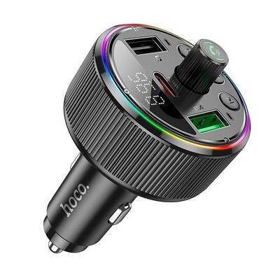 Авто зарядное FM Hoco E82 BT5.3, 2USB/1Type-C, 30W/3A, PD/QC