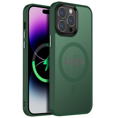 Чехол TPU+PC Metal Button with MagSafe colorful iPhone 14 Pro
