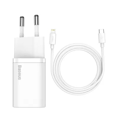 СЗУ Baseus Super Si PD Charger 20W + Type-C to Lightning