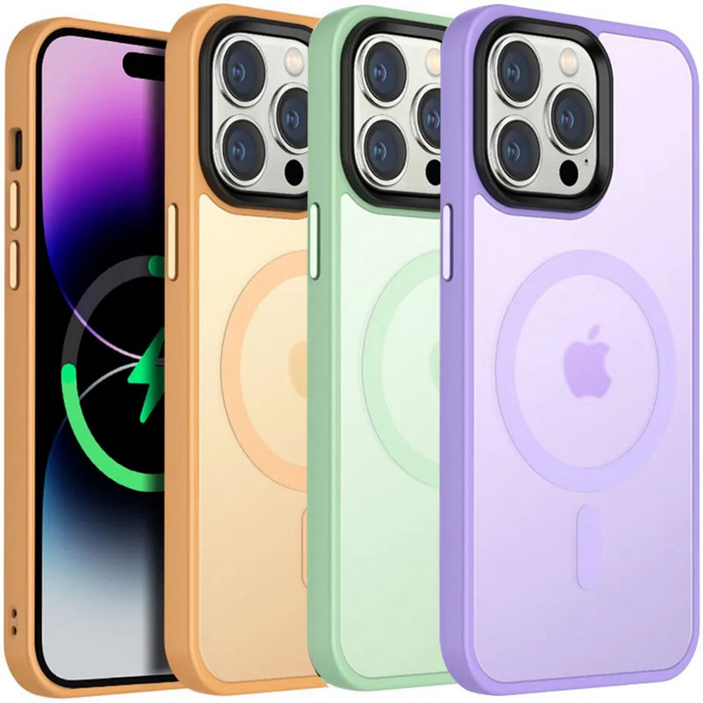 Чехол TPU+PC Metal Button with MagFit colorful iPhone 12 Pro Max