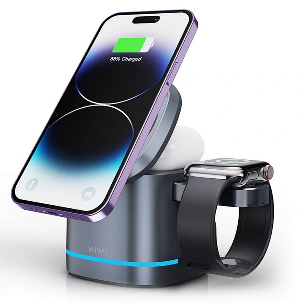 Беспроводное ЗУ Wiwu Wi-W024 3 in 1 wireless charger