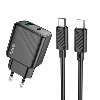 Сетевое ЗУ Hoco CS23A 1USB, 1Type-C, 30W/3A, PD/QC with Type-C to Type-C